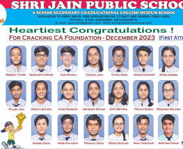 HEARTIEST CONGRATULATIONS TO ALL THE SJPians FOR CRACKING CA  FOUNDATION:2023